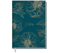 Cuaderno A5 rayado "Flor de oro" de Trendstuff by Häfft - 124 páginas, 62 hojas - ideal como diario, journal, libro de ideas - sostenible y respetuoso con el clima