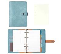Cuaderno A6 de Piel con Papel Rellenable A6 Carpeta de 6 Anillas con Papel Recargable 6 Anillas Libreta Hojas Sueltas con 80 Papel para escuela, oficina, escritura, dibujo Encuadernación desconocida