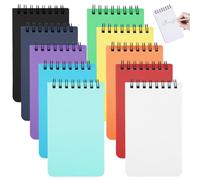 Cuaderno A7 Cuadrícula Espiral,10 Colores Cuaderno de notas Tapa Blanda,Bloc de Notas Pequeño con Espiral,Pportátil,para Notas,Escritura,Oficina,Presupuesto,Lista,Escuela,50 Hojas,Pack 10 Libretas