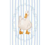 Cuaderno Aesthetic Coquette | Libreta de Notas Cuadriculada 6x9: Diseño exclusivo con ilustración de pato en acuarela sobre rayas azul pastel. 100 ... estudio, trabajo y organización diaria.