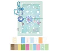Cuaderno anillado pequeño,Hojas Sueltas Recargable Portátil Bonito 5 Anillas - M5 Carpeta Bolsillo Registro Manual | Para Hogar Viaje Oficinas Registros Diarios Planificadores Viajeros Scrapbooking