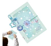 Cuaderno anillado pequeño,Portátil y lindo con 5 anillas y cubierta transparente de PVC | Diario y libro de cuentas manual | Para estudiantes, adultos, escuela, oficina, viajes, registros diarios, via