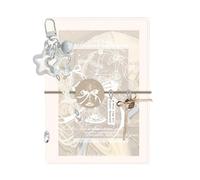 Cuaderno anillado pequeño | Portátil y lindo con 5 anillas y cubierta transparente de PVC | M5 Carpeta Bolsillo Registro Manual,Para estudiantes, adultos, escuela, oficina, viajes, registros diarios,