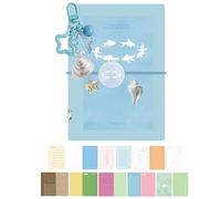 Cuaderno anillado pequeño,Portátil y lindo con 5 anillas y cubierta transparente de PVC - M5 Carpeta Bolsillo Registro Manual | Para adultos, estudiantes, oficina, registros diarios, scrapbooking