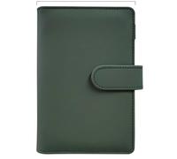 Cuaderno Anillas Carpeta de presupuesto A5/A6, cubierta de cuaderno planificador, manual de hojas sueltas de PU, 6 archivador con agujeros, cubierta de papel for Agenda y diario(Matte Green,A5)