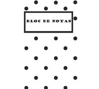 Cuaderno Bloc de Notas con Líneas BLANCO con LUNARES NEGROS ( Cuadernos y Bloc de Notas prácticos y bonitos )