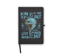 Cuaderno Born to Race, páginas en blanco, cubierta de piel sintética, planificador, diario, cuaderno de trabajo