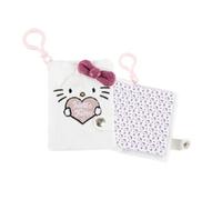 Cuaderno Colgante Hello Kitty Niña Talla Única - Libreta Infantil con Funda Suave Blanca, Cierre a Presión y Mosquetón Rosa para Mochila, Licencia Oficial, Ideal para Colegio y Regalo