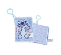 Cuaderno Colgante Stitch Unisex Infantil - Libreta Pequeña Azul con Funda Suave Tipo Peluche, Cierre a Presión y Mosquetón, Hojas Rayadas, Licencia Oficial Disney, para Cole y Regalo