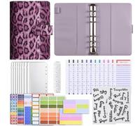 Cuaderno colorido del ahorro del planificador de la carpeta del presupuesto suave de la PU con los bolsillos 12pcs A6 6 agujeros(Purple)