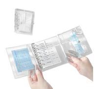 Cuaderno con carpeta de anillas - Cuaderno A7 de PVC 14,5 x 12 cm recargable | Cuaderno plegable transparente 3 veces | Agenda semanal para estudiantes, cuaderno simple para escribir sobre la marcha