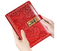 Cuaderno con cerradura B6, diario de protección de datos, diario de piel de tapa dura con cierre , planificador de páginas rayado con tapa de rosa, organizador personal para mujeres, hombres