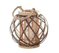 Cuaderno con cerradura Candelabro de mimbre con forma farol, colgante, resistente al viento, for manualidades, festivales, decoración del hogar, redondo, for bodas, vintage, madera(L NO candle)