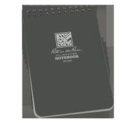 Cuaderno con espiral en la parte superior para todo tipo de clima Rite in the Rain, 10,16 x 15,24 cm, tapa marrón, patrón universal (no. 446)., color gris