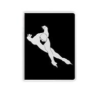 Cuaderno con tapa blanda para patinaje, diseño deportivo de invierno, color negro