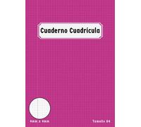 Cuaderno Cuadrícula 4 mm: Libreta A4 Cuadros 4x4 con Margen Primaria Secundaria | Matemáticas Fisica | 100 páginas | Grande | Rosa