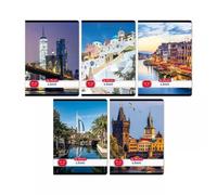 Cuaderno cuadrícula A5 con diseño de ciudad, 27-32 - varias opciones