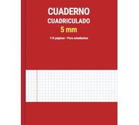 Cuaderno Cuadriculado 5 m 110 páginas • Para estudiantes (Rojo): cuaderno matemáticas, cuaderno escolar, libreta cuadriculada, cuaderno 5 mm, cuaderno ... libreta para escribir, cuaderno simple,
