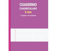 Cuaderno Cuadriculado 5 m 110 páginas (Rosa): cuaderno cuadriculado, cuaderno matemáticas, cuaderno escolar, libreta cuadriculada, cuaderno 5 mm, ... libreta para escribir, cuaderno simple,