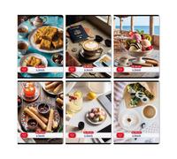 Cuaderno cuadriculado A4 con diseño de postres - varios estilos