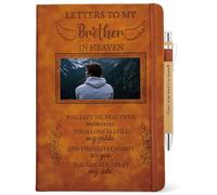 Cuaderno de 200 páginas con texto en inglés "Letters To My Brother In Heaven", tamaño A5, forrado con ventana en la cubierta, In Loving Memory of Brother, conmemorativo, condolencias, recuerdo,