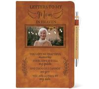 Cuaderno de 200 páginas con texto en inglés "Letters To My Mom In Heaven", tamaño A5, forrado con ventana en la cubierta, In Loving Memory of Mom, conmemorativo, condolencias, recuerdos, regalos de