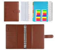 Cuaderno de 6 agujeros, de piel sintética, hojas sueltas, planificador con papel de relleno, bolsillos de encuadernación, hoja de papel para notas Filofax, para manualidades, diario de balas, bocetos,