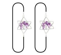 Cuaderno de 7 chakras, estrella de David, banda elástica, marcapáginas, árbol de la vida, piedra de la suerte, amatista, marcador de página, paquete de 2