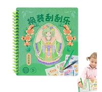 Cuaderno de actividades de vestir para niñas,Cuaderno de actividades de vestir de princesas - Kit de maquillaje de para niñas | Kits de artesanía de arte de papel para rascar Kit de