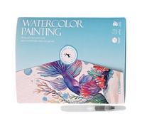 Cuaderno de acuarela - Bloc de dibujo para principiantes, 12 colores juego de pintura con pincel | Suministros de artesanía artística Juego de pintura Herramientas creativas de acuarela para