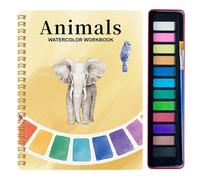 Cuaderno de acuarela para colorear con paleta de 12 colores para adultos, kit artístico de suministros para colorear para aprendizaje de la escuela casa viaje clases de arte, clase de arte