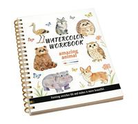 Cuaderno de acuarela para principiantes, suministros de pintura temática de animales, libro de acuarela portátil, para adultos, artistas, estudiantes, viajeros, principiantes, cafeterías, parques