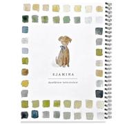 Cuaderno de Acuarelas con Papel Grueso Antisangrado, Incluye Set Pintura 12 Colores y Pincel - Libro Trabajo Instrucciones Paso a para Principiantes, Adultos Terapia Artística(Dogs)