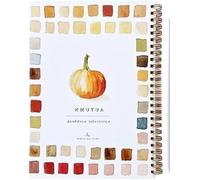 Cuaderno de Acuarelas con Papel Grueso Antisangrado, Incluye Set Pintura 12 Colores y Pincel - Libro Trabajo Instrucciones Paso a para Principiantes, Adultos Terapia Artística(Pumpkins)