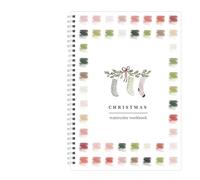Cuaderno de Acuarelas con Papel Grueso Antisangrado, Incluye Set Pintura 12 Colores y Pincel - Libro Trabajo Instrucciones Paso a para Principiantes, Adultos Terapia Artística(Socks)