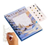 Cuaderno De Acuarelas - Kit De Acuarela Plegable | Suministros Portátiles Para Dibujar Y Colorear | Actividad Artesanal Creativa Para Niños Adultos | Juego De Pintura Para Diario, Aula, Hogar Y Ocio