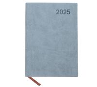 Cuaderno de Agenda Diaria 2025 Azul, PU y Papel, Simple | Planificación Anual, Excelente Escritura, para Trabajo y Diario, Diseño Delicado, Registro de Jornada