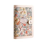Cuaderno de ahorro A6 para ahorrar dinero, diario financiero con cerradura de efectivo con tapa de cuero PU, capacidad para 100 billetes (50 páginas), diseño floral (estilo 1)