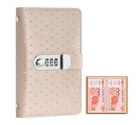 Cuaderno de ahorro de dinero, carpeta de bloqueo de combinación, planificador de efectivo de papel, libro de desafío de contraseñas, 100 hojas de sobres, gestión del hogar, adultos para el lugar de