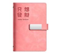 Cuaderno de ahorro de dinero, planificador presupuestario de cuero recargable con 90 páginas, 6 anillas para el presupuesto diario, organizador de dinero en efectivo portátil