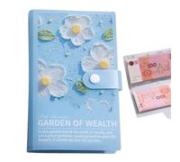 Cuaderno de Ahorros, Desafío Ahorros 100 Sobres 3D Pintura al óleo, Cartera Portátil Organizador Finanzas Gastos Pagos Facturas Herramienta Ahorros Hogar para Adultos