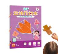 Cuaderno de Aprendizaje de Geometría | Libro de Geometría 3D con Cuerda Tirante,Herramienta Educativa para Actividades Pedagógicas de Pensamiento Espacial para y