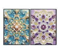 Cuaderno de Arte con Diamantes de 50 páginas en tamaño A5, diseño especial en forma de cristal para pintura de diamantes, bloc de notas inalámbrico con tira de cristal 5D, cuaderno