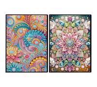 Cuaderno de Arte con Diamantes de 50 páginas en tamaño A5, diseño especial en forma de cristal para pintura de diamantes, bloc de notas inalámbrico con tira de cristal 5D, cuaderno