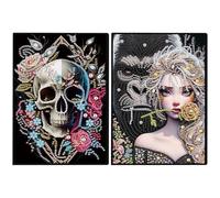 Cuaderno de Arte con Diamantes de 50 páginas en tamaño A5, diseño especial en forma de cristal para pintura de diamantes, bloc de notas inalámbrico con tira de cristal 5D, cuaderno