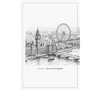 Cuaderno de Bocetos - 200 Páginas Tamaño A5 - Portada Inspiradora Londres - Hoja Blanca