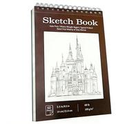 Cuaderno de bocetos, bloc de bocetos encuadernado en espiral superior, 100 hojas de papel de dibujo de 70 libras/100 g/m², libre de ácidos, cuaderno de bocetos artístico, papel de escritura para