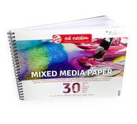 Talens Art Creation Bloc de Papel para Técnicas Mixtas - A3 42x29,7 cm - 250 g/m² - 30 Hojas - Encuadernado con anillas Perforado - Ideal para Acrílico y Acuarela