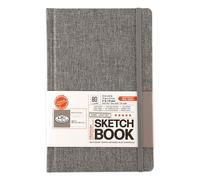 Cuaderno de bocetos de tapa dura de tela gris de 5,5 x 8,5 pulgadas de Royal & Langnickel