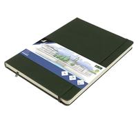 Cuaderno de bocetos Kangaro A4 Forest Green PU tapa dura 80 hojas 140 gramos papel crema con banda elástica y banda